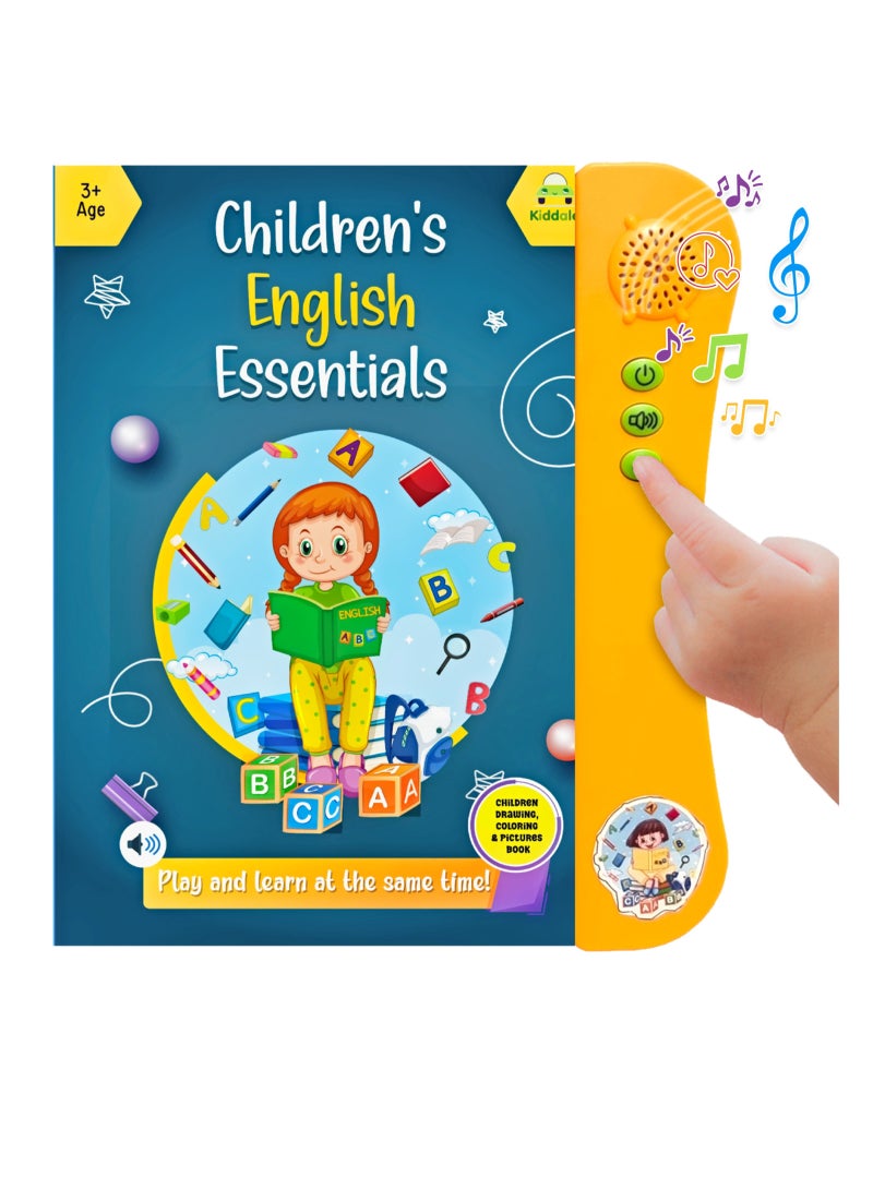 English Learning Sound Book| Educational Toy for 3+ Kids| Sounds of First 300+ English Words, Speaking with Musical Rhymes and Audio Stories| Gift for 3 4 5 6 year kid