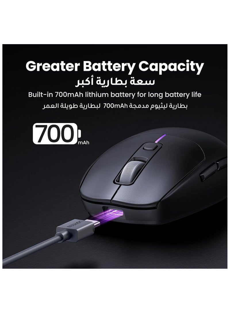 UGREEN Gaming Mouse | 5000 DPI Wired/Wireless Mouse | RGB Backlighting | 2.4G Ergonomic Optical Mouse | Lightweight Rechargeable Bluetooth | 5 Programmable Buttons | Compatible with Laptop, PC, Mac