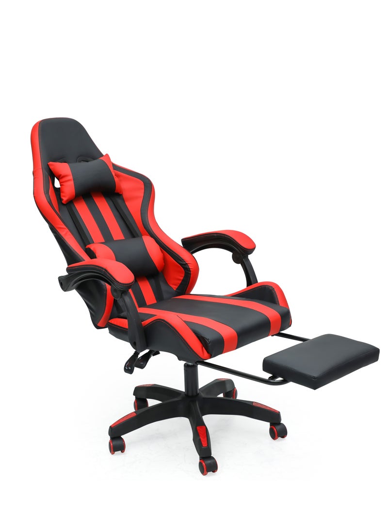 Ergonomic High-Back Gaming Chair with Pu Leather 360° Swivel Headrest Support Lumbar Support Tilt Tension Adjustment Gaming Chair MH-FR30-Red Black