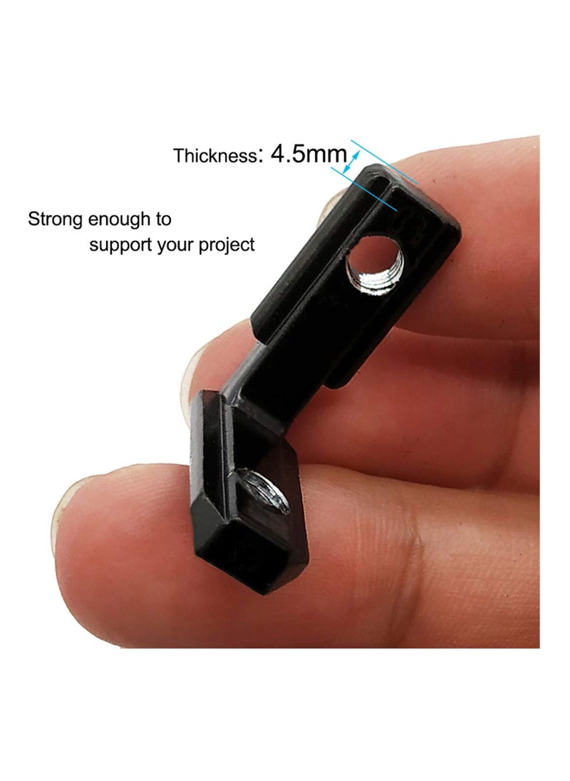 2020 Series L-Shape Interior Inside Corner Connector, 20Pcs Black T Slot L-Shape Interior Joint, for Aluminum Extrusion Profile Slot Connector Set 6mm with 40 Screws&Wrench