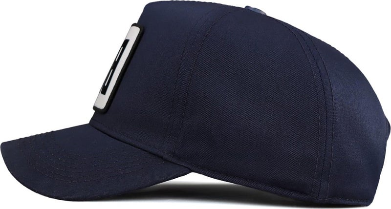 BlackBörk V1 Baseball Einstein - Unisex Navy Blue Hat (Cap) with 3 Code Logo