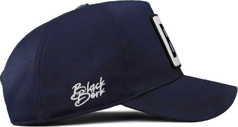 BlackBörk V1 Baseball Einstein - Unisex Navy Blue Hat (Cap) with 3 Code Logo