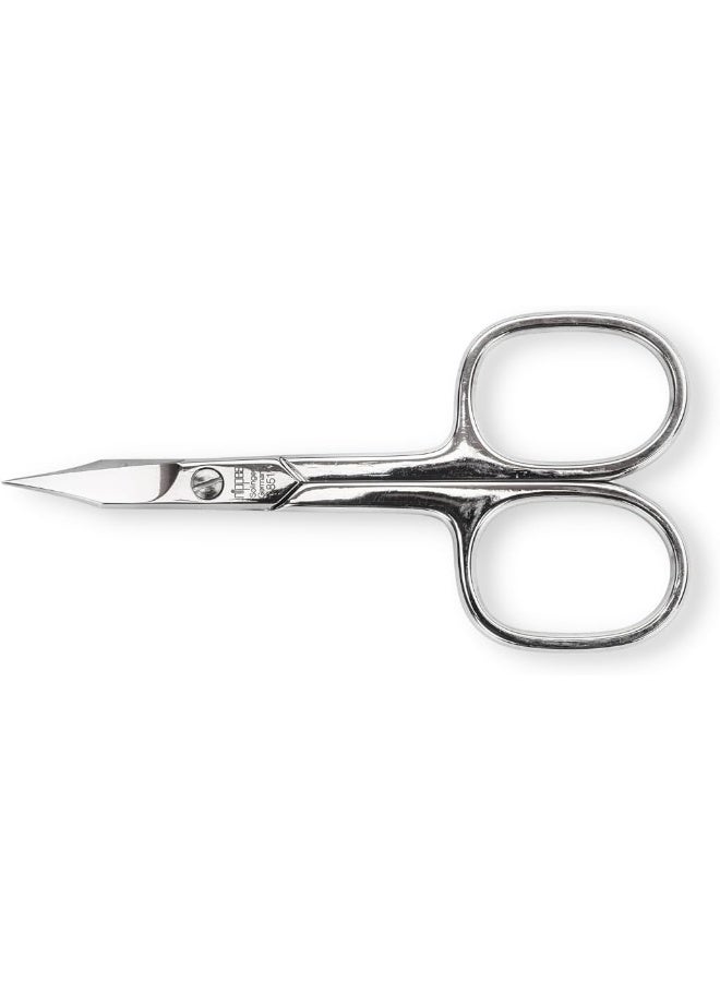 Nail Scissors Nickel Plated (851) | Essential Tool For The Perfect Manicure | Made Of Hardened Nickel-Plated Steel | With A Stalk & Curved Tip