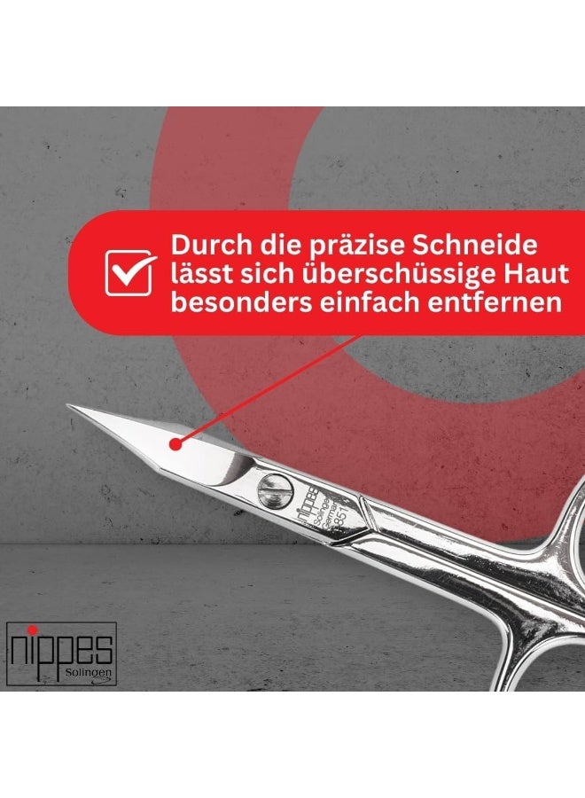 Nail Scissors Nickel Plated (851) | Essential Tool For The Perfect Manicure | Made Of Hardened Nickel-Plated Steel | With A Stalk & Curved Tip