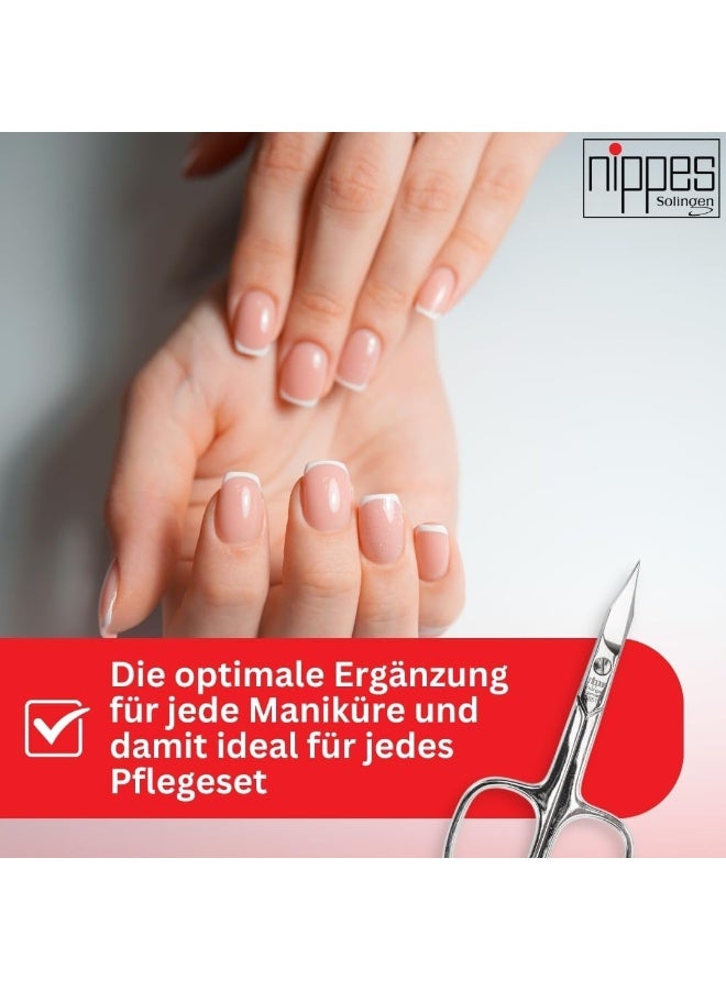 Nail Scissors Nickel Plated (851) | Essential Tool For The Perfect Manicure | Made Of Hardened Nickel-Plated Steel | With A Stalk & Curved Tip
