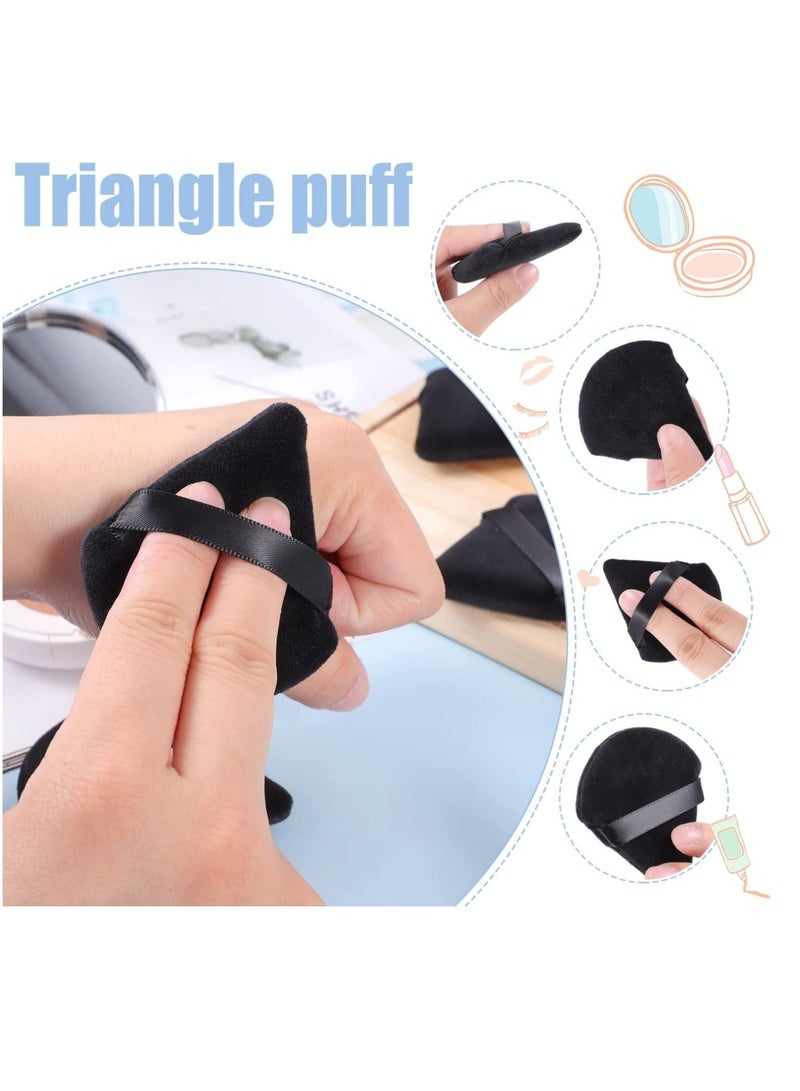 2 PCS Triangle Powder Puffs Face Cosmetic Powder Puff Washable Reusable Soft Plush Powder Makeup Sponge