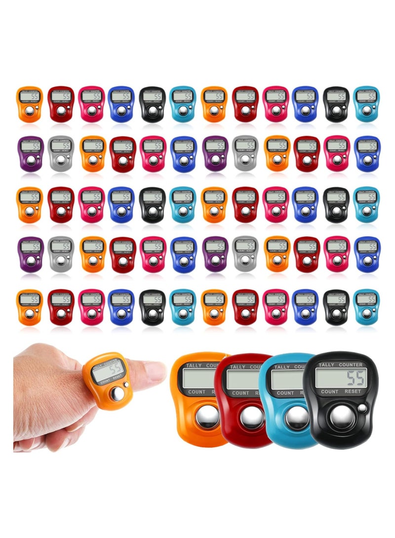 48PCS Finger Tally Counter 5 Digit Display Counter Clicker Resettable Prayer Counter Handheld Number Click Counter