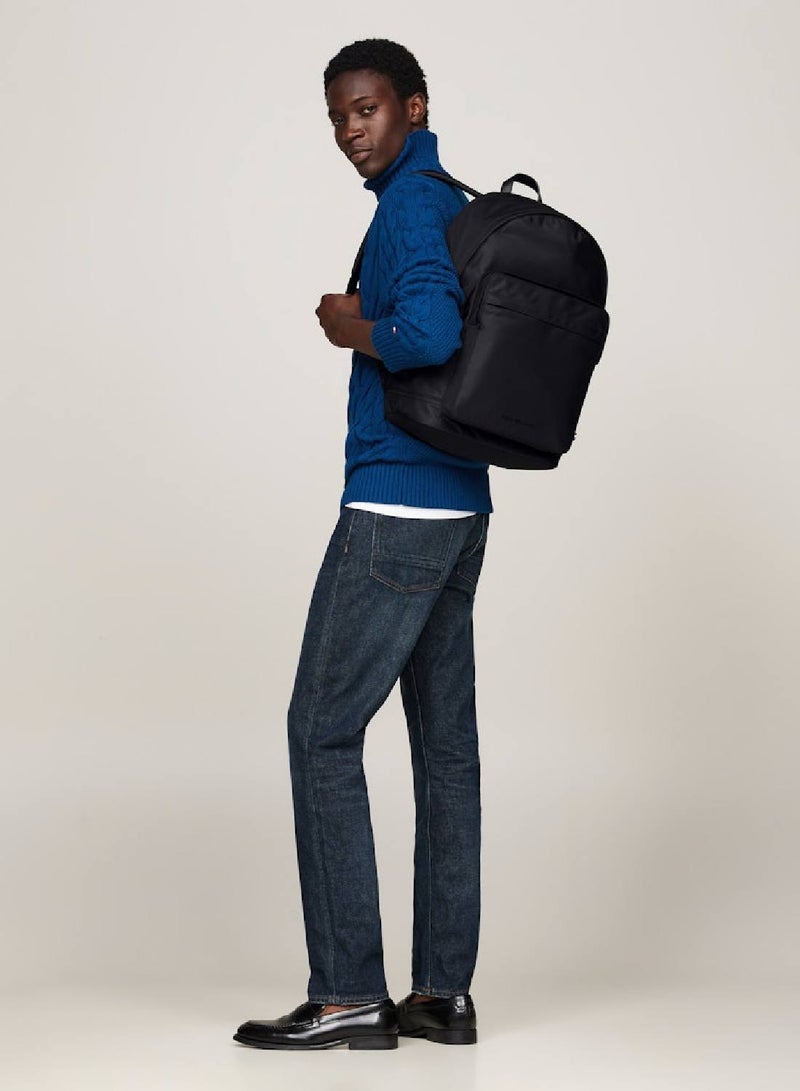 Textured Logo Dome Backpack