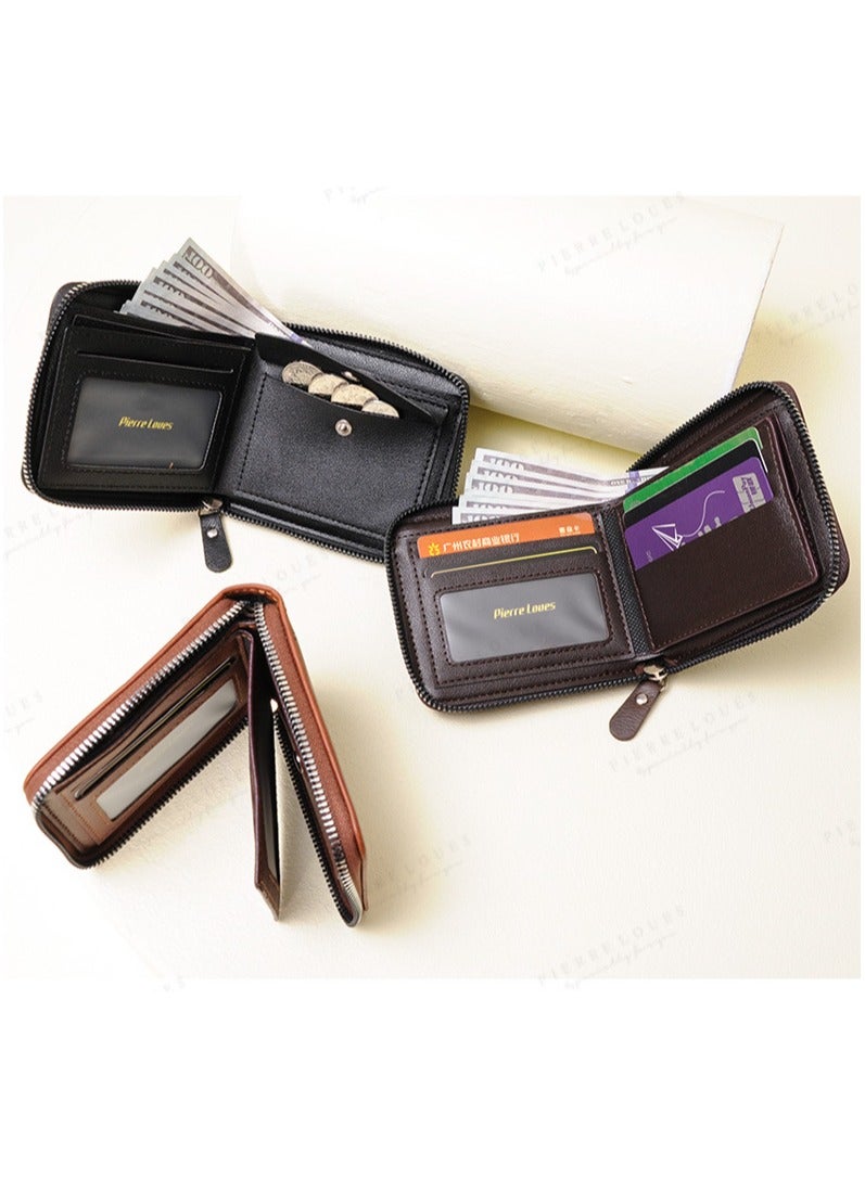 New Multi Card Three Fold Zipper Wallet