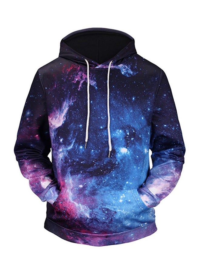 3D Galaxy Printed Hoodie Black/Blue/Purple