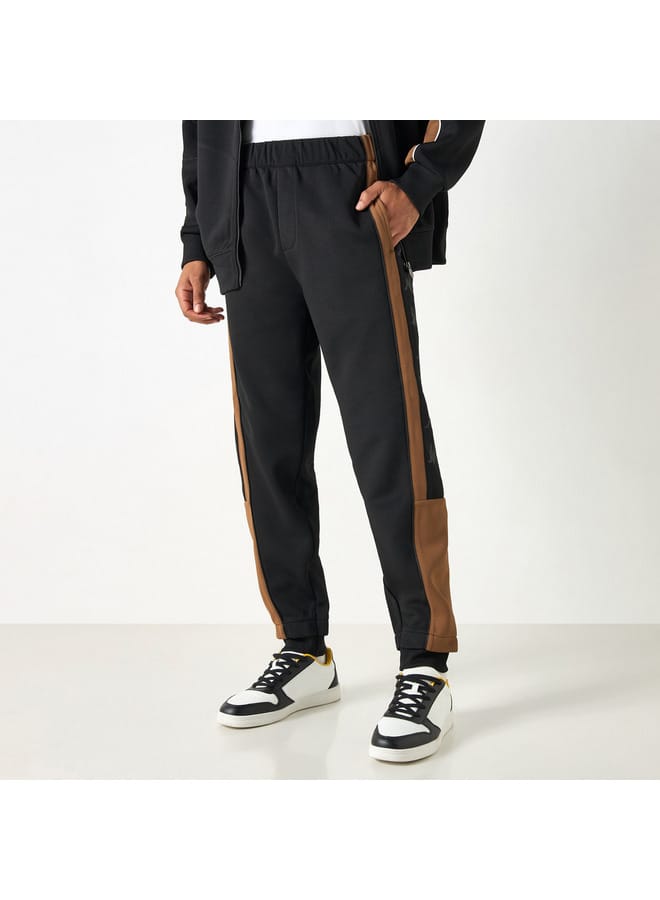 Kappa Logo Print Panelled Track Pants with Elasticated Waistband