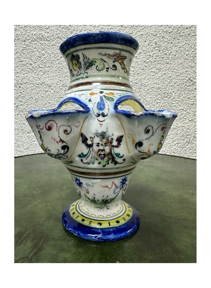 Antique French Painted  Tulip Vase