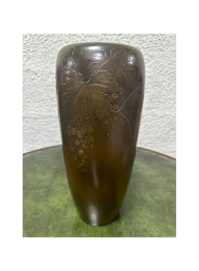 Art Nouveau Patina  Bronze Vase