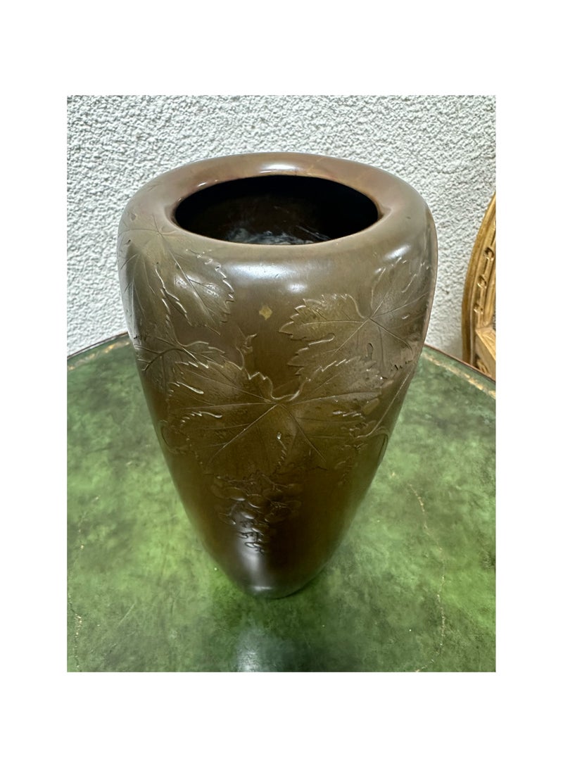 Art Nouveau Patina  Bronze Vase