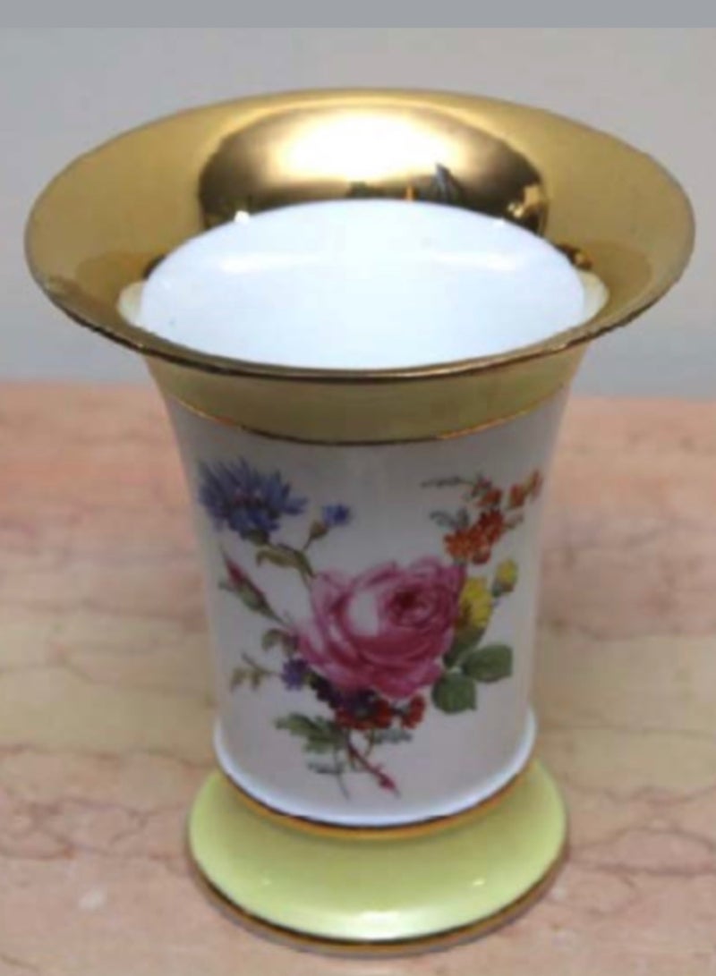 Meissen Hand Painted  Botanical Vase