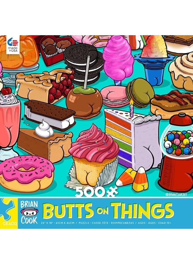 Ceaco - Brian Cook - Butts on Things - Sweet Cheeks - 500 Piece Jigsaw Puzzle