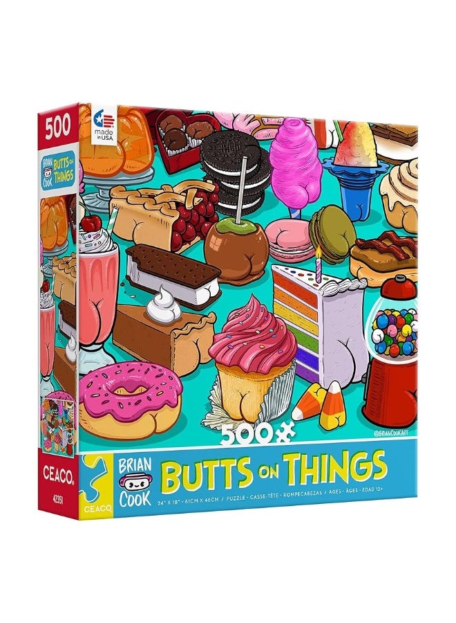 Ceaco - Brian Cook - Butts on Things - Sweet Cheeks - 500 Piece Jigsaw Puzzle