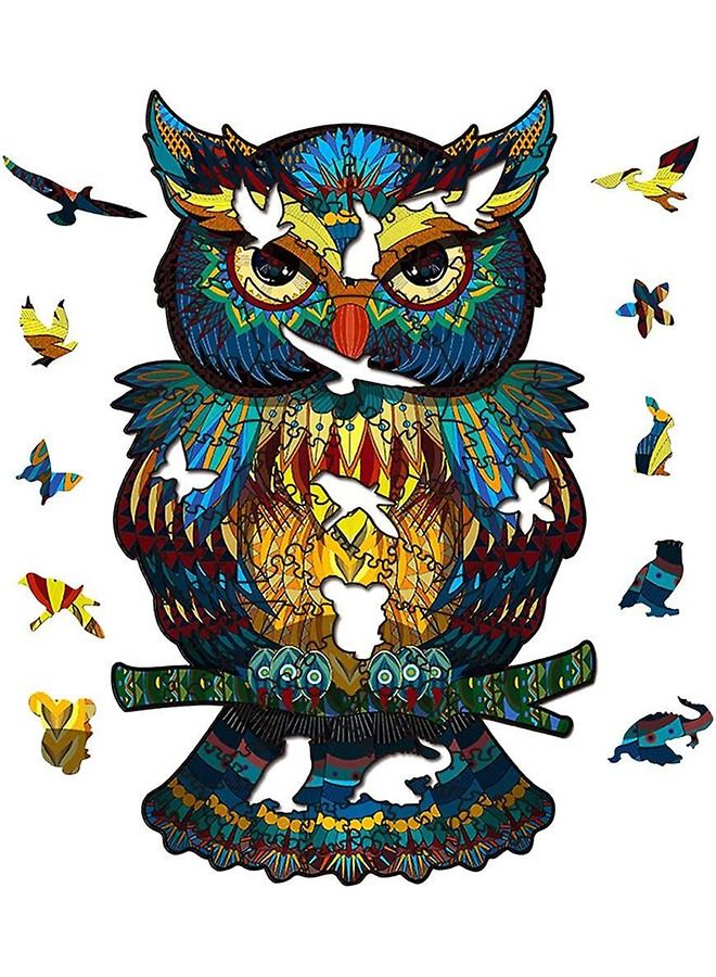 Owl Wooden Jigsaw Puzzle Wood Animal Shape 3D Jigsaw Puzzle for Adults and Kids