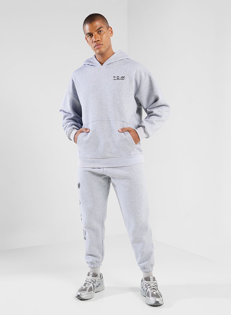 Relaxed Fitted Racing Printed Sweatpants