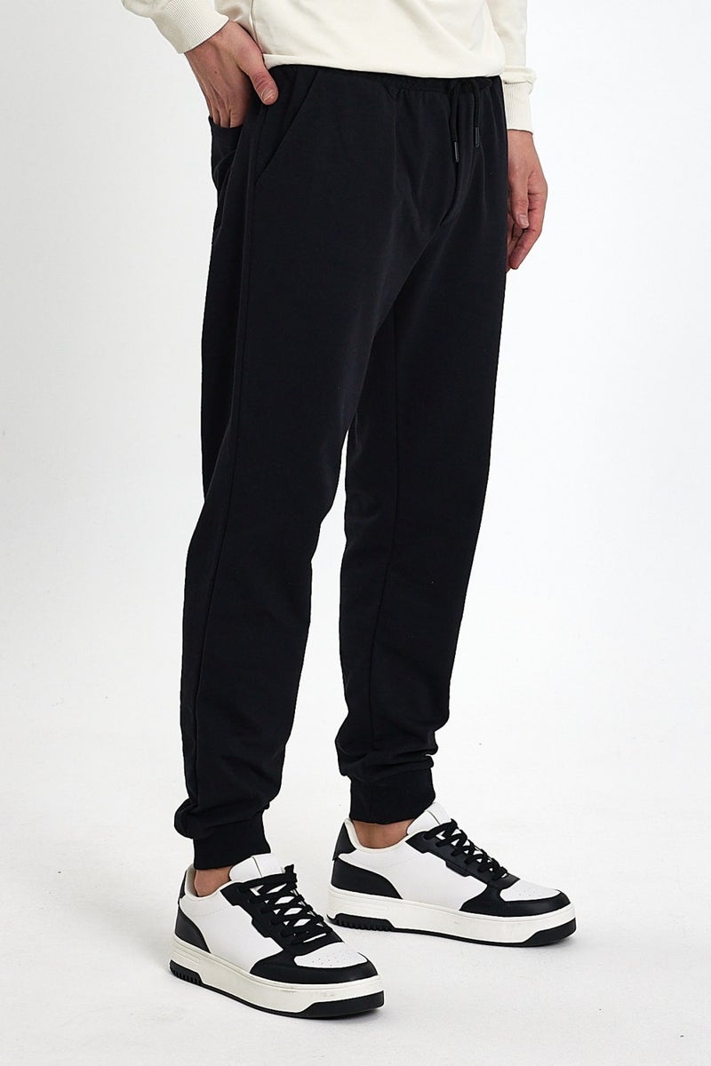 Men's Black Sweatpants with Pocket Standard Fit Comfortable Mold