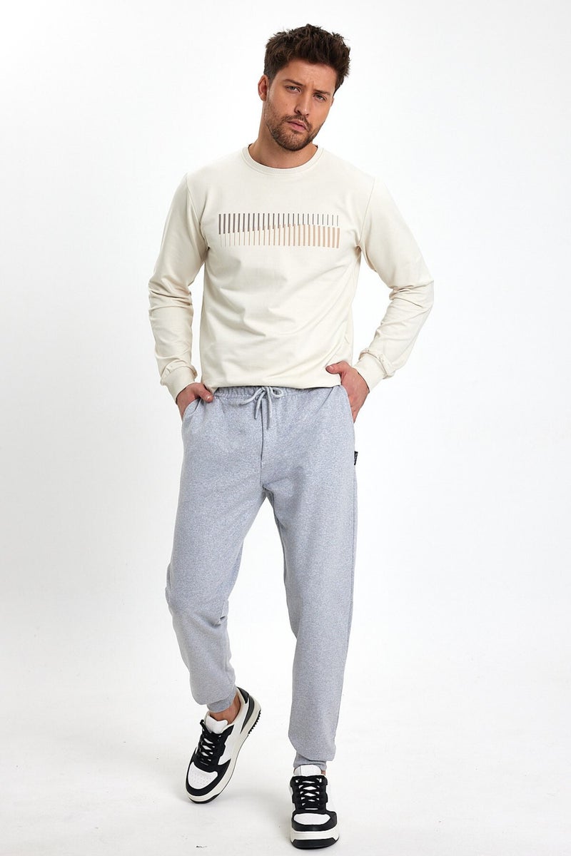 Men's Grey Sweatpants Pocket Standard Fit Relaxed Fit