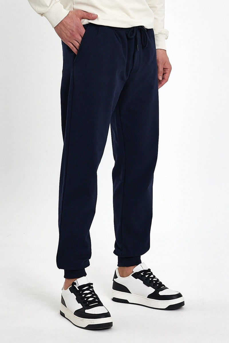 Men's Navy Blue Sweatpants with Pocket Standard Fit Comfortable Mold