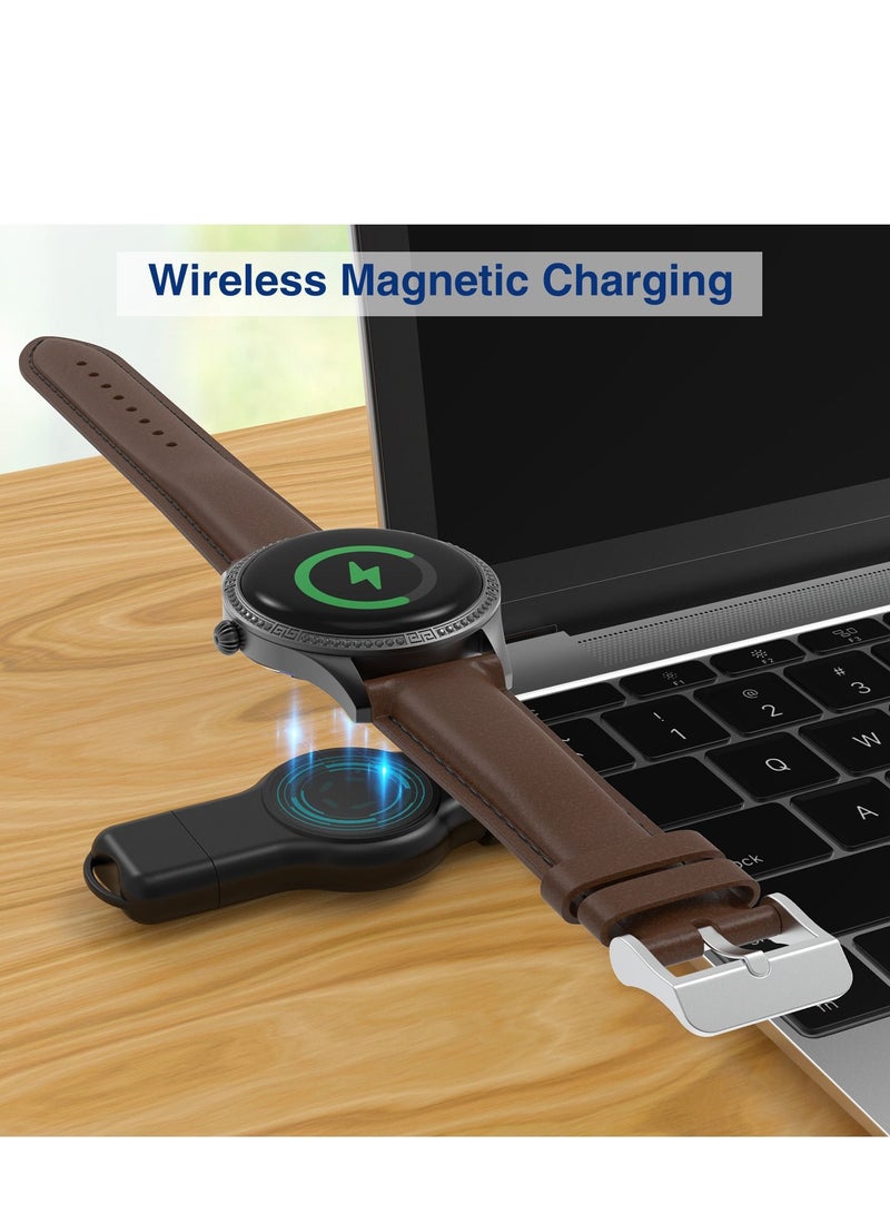 Wireless Smart Watch Magnetic Charger For Samsung Galaxy Watch 3/4/Active2 Black