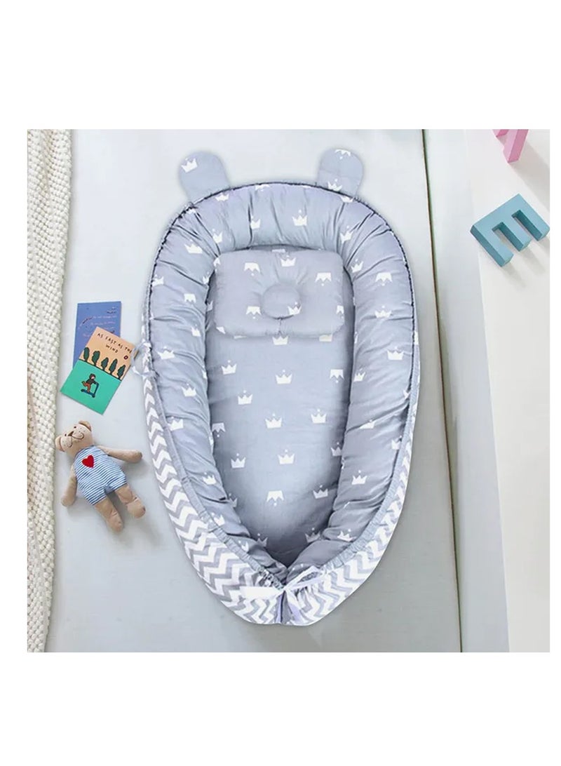 Star Babies Pack of 2 (Baby Sleeping Pod with Foldable bathtub) - Grey/Blue