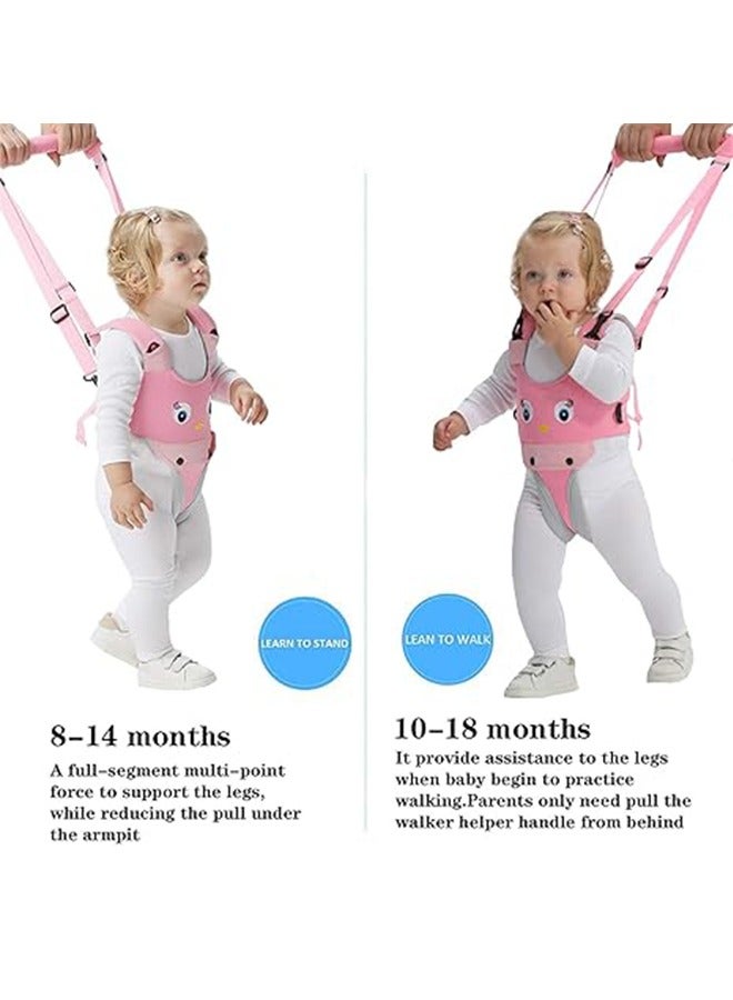 Baby Walker, Handheld Kids Toddler Walking Harness Helper Assistant Protective Belt Child Activity Walker Adjustable Standing Up Walking Learning Helper for Toddler 7-24 Month (Pink)