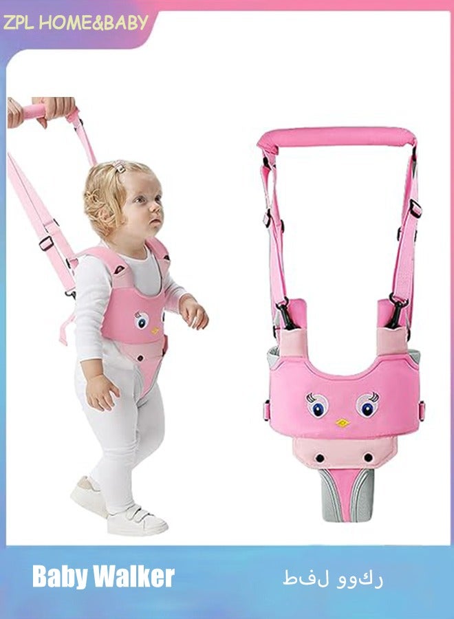 Baby Walker, Handheld Kids Toddler Walking Harness Helper Assistant Protective Belt Child Activity Walker Adjustable Standing Up Walking Learning Helper for Toddler 7-24 Month (Pink)