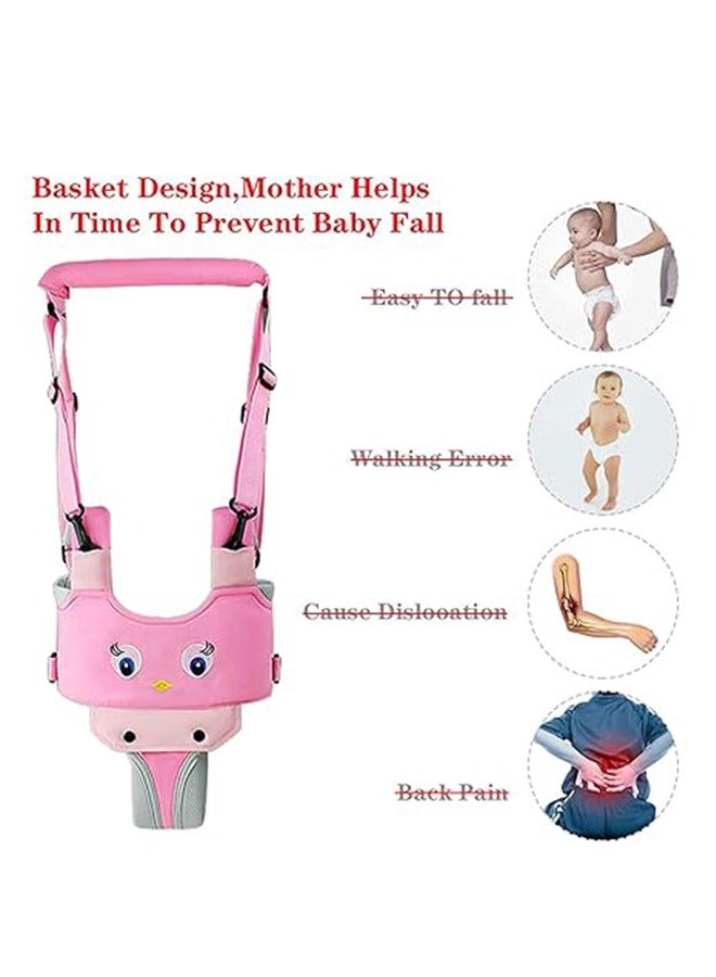 Baby Walker, Handheld Kids Toddler Walking Harness Helper Assistant Protective Belt Child Activity Walker Adjustable Standing Up Walking Learning Helper for Toddler 7-24 Month (Pink)