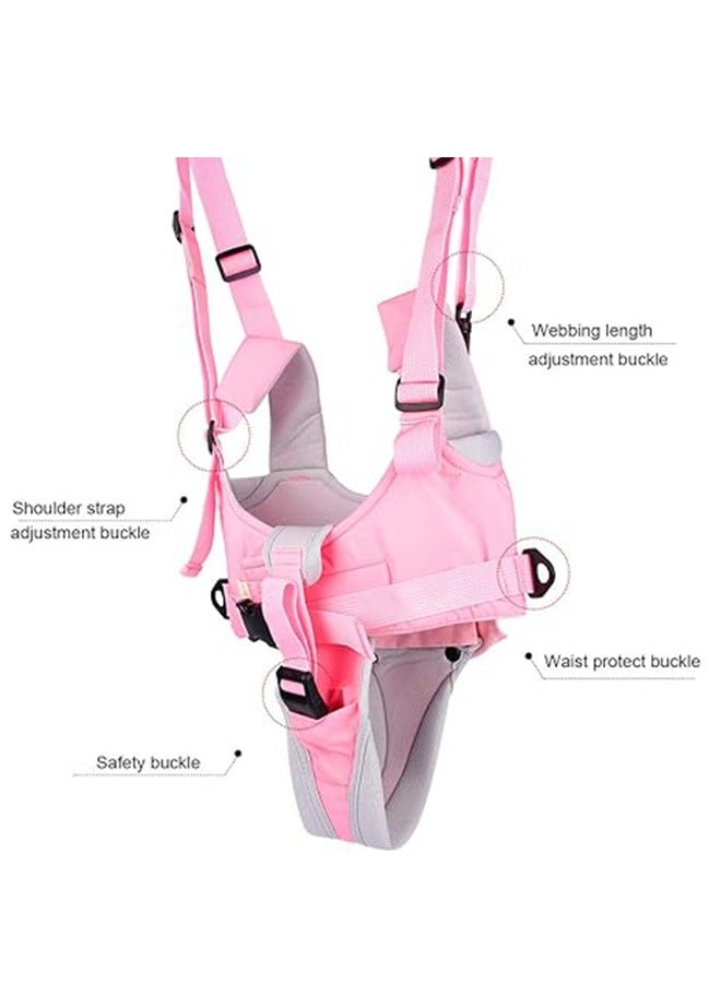 Baby Walker, Handheld Kids Toddler Walking Harness Helper Assistant Protective Belt Child Activity Walker Adjustable Standing Up Walking Learning Helper for Toddler 7-24 Month (Pink)