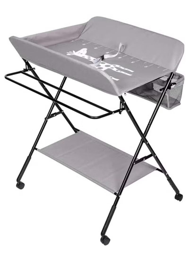 Foldable Baby Changing Table With Wheels And Storage Bag