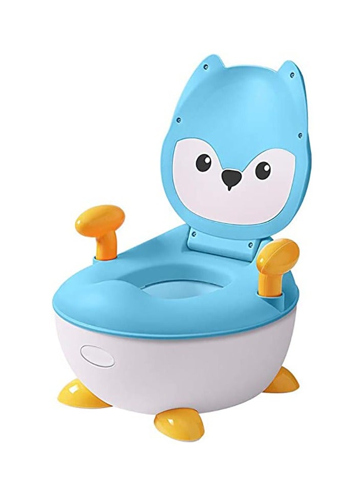 Baby Potty Chair - Comfortable Toddler Toilet Seat with Handles, Potty Training Chair for Kids, Easy Clean Removable Tray, Blue