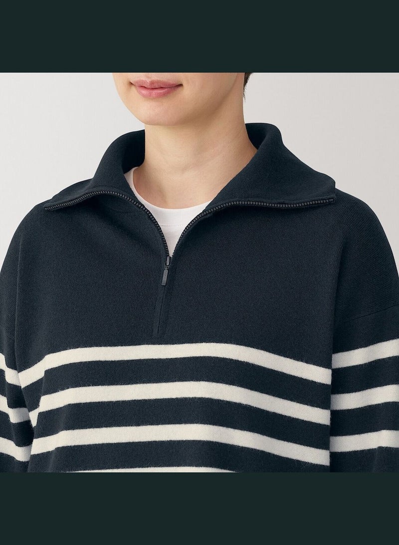 Washable Milano Rib Half Zip Sweater