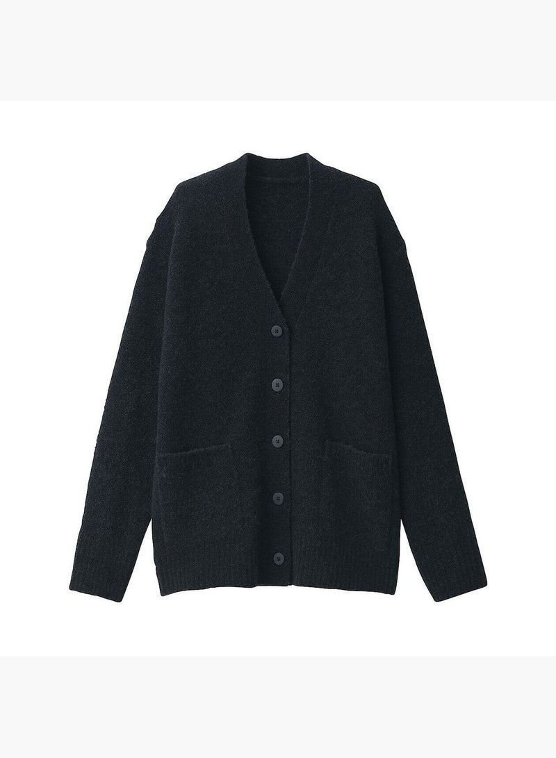 Wool Boucle V Neck Cardigan