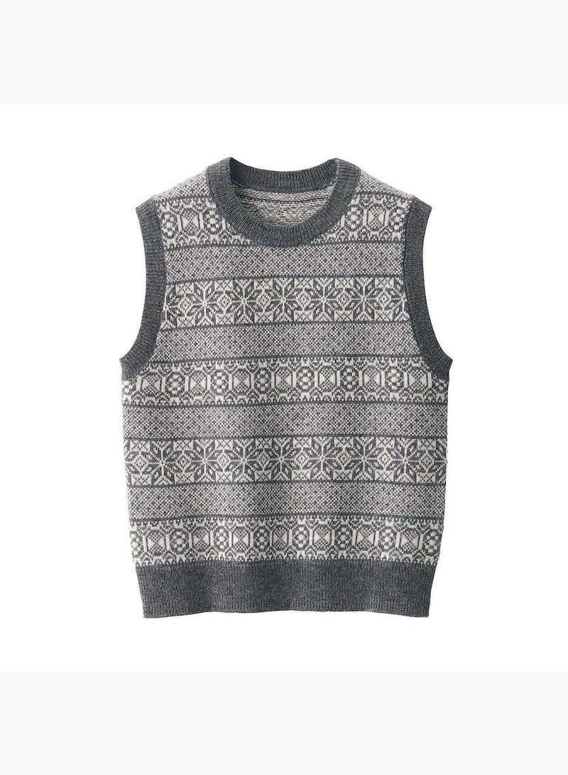 Wool Jacquad Pattern Vest