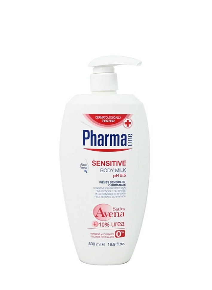 Sensitive Body Milk Lotion Moisturizer pH 5.5 plus 10% Urea and Aloe Vera 500ml