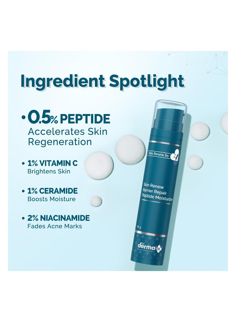 The Derma Co. x Dr.V Skin Renew Barrier Repair Peptide Moisturizer-Peptide & Vitamin C-50ml|Repairs Skin Barrier & Deeply Moisturizes|Aids Skin Regeneration|Moisturizes & Strengthens Skin Barrier