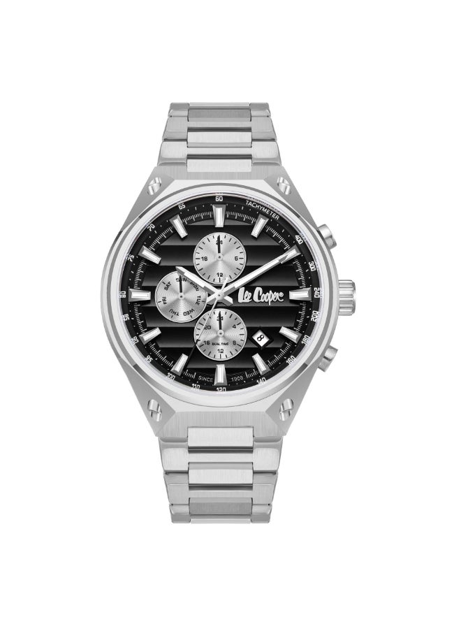 Men's Watch, Multi Function Display and Metal Strap - LC08026.350, Black