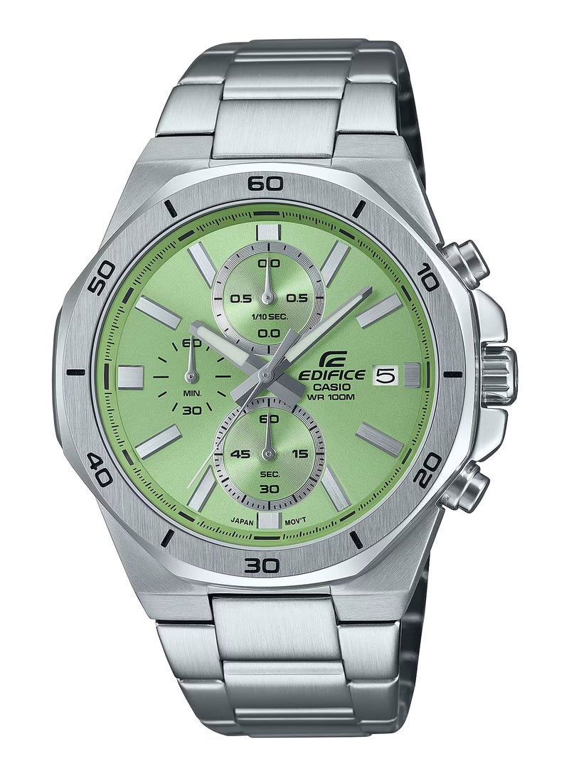 Edifice Chronograph Green Dial Stainless Steel Men's Watch EFV-640D-3AV