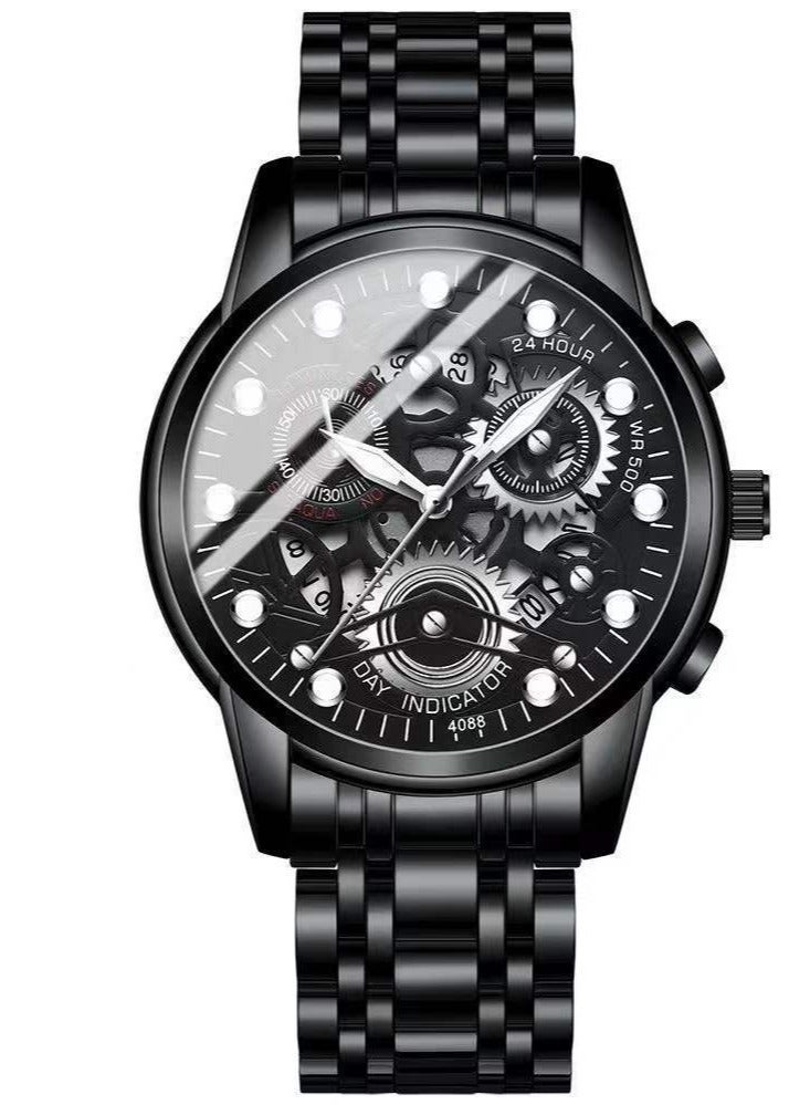 Men's Fashion Skeleton Waterproof Luminous Quartz Watch