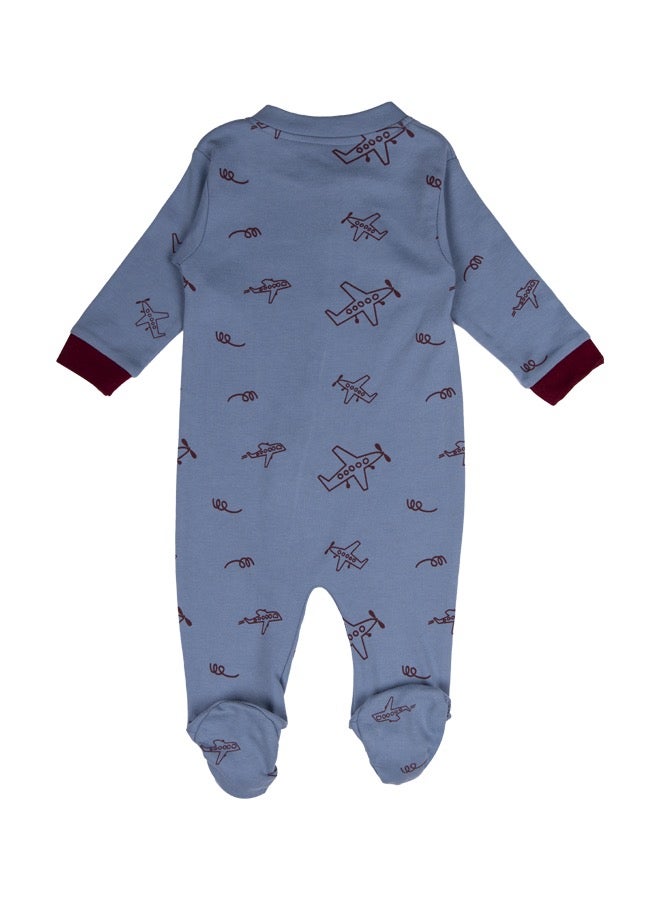 100% Cotton Printed Long Sleeves Jumpsuit/Romper/Sleepsuit With Feet Covering For Babies