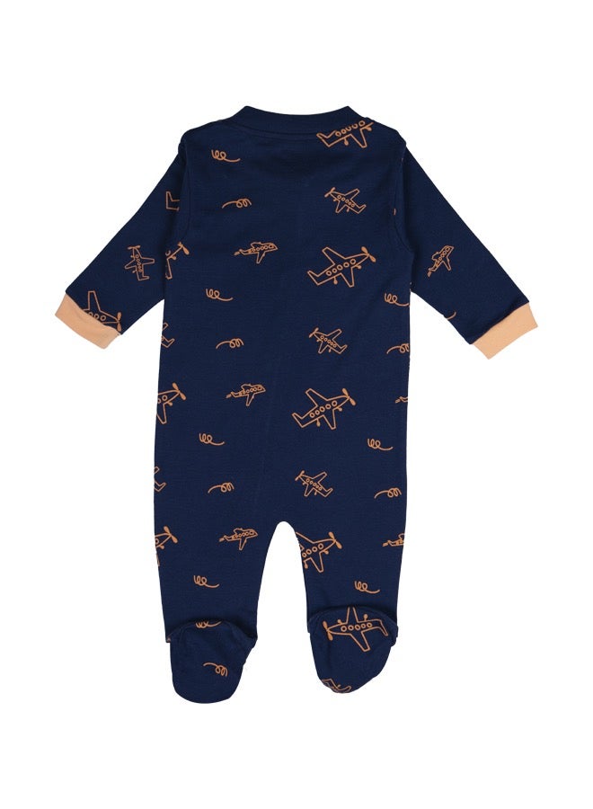 100% Cotton Printed Long Sleeves Jumpsuit/Romper/Sleepsuit With Feet Covering For Babies