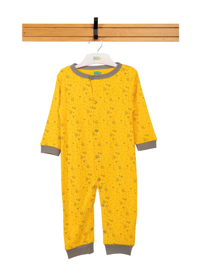 100% Cotton Printed Long Sleeves Jumpsuit/Romper/Sleepsuit For Babies