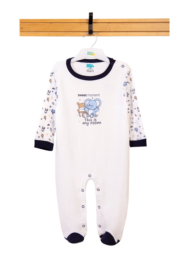 100% Cotton Printed Long Sleeves Jumpsuit/Romper/Sleepsuit For Babies