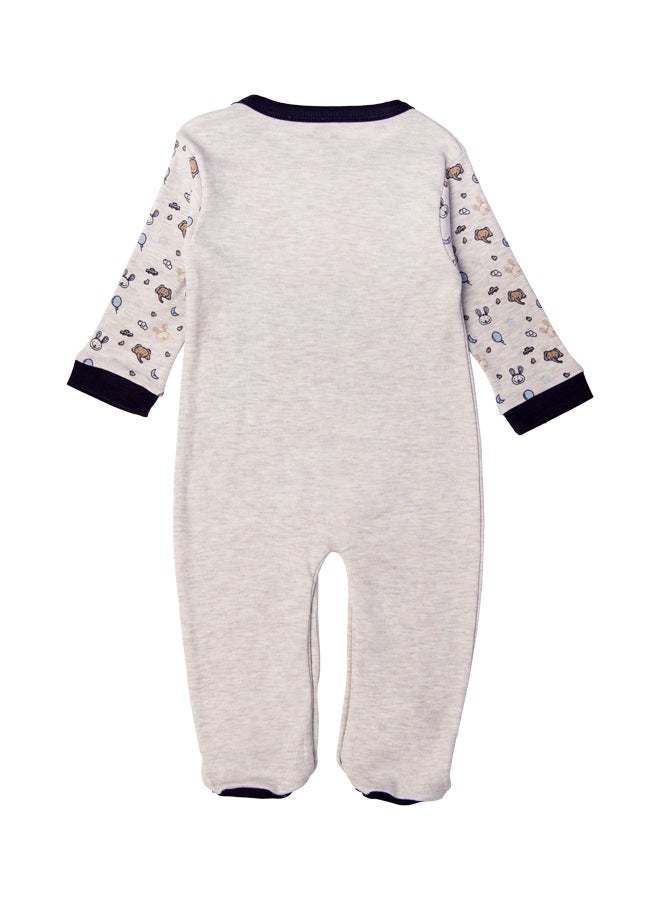 100% Cotton Printed Long Sleeves Jumpsuit/Romper/Sleepsuit For Babies