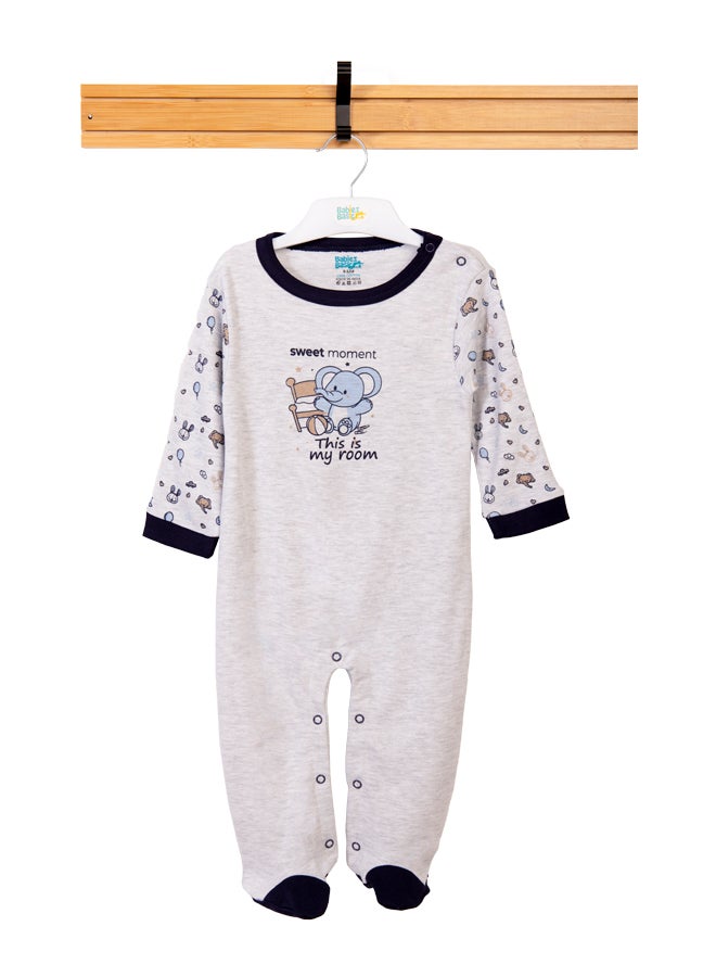 100% Cotton Printed Long Sleeves Jumpsuit/Romper/Sleepsuit For Babies