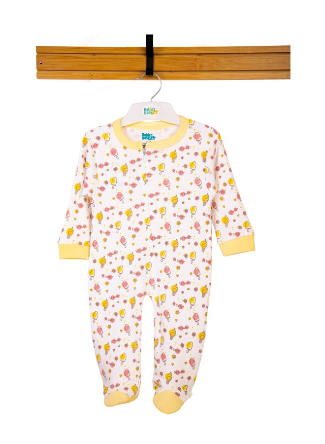 100% Cotton Printed Long Sleeves Jumpsuit/Romper/Sleepsuit For Babies