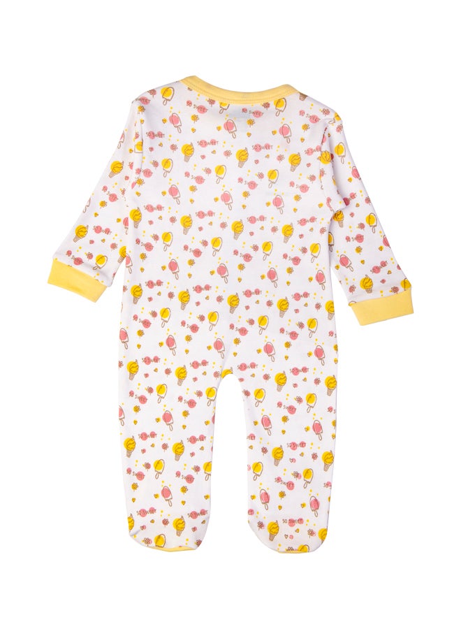 100% Cotton Printed Long Sleeves Jumpsuit/Romper/Sleepsuit For Babies